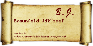 Braunfeld József névjegykártya